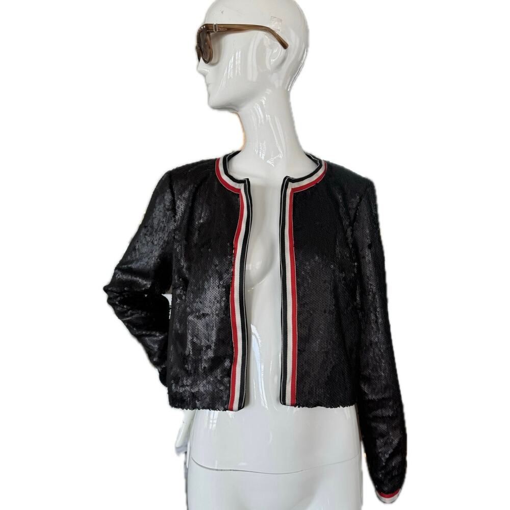 NWT Lucy Paris Black Sequin Jacket